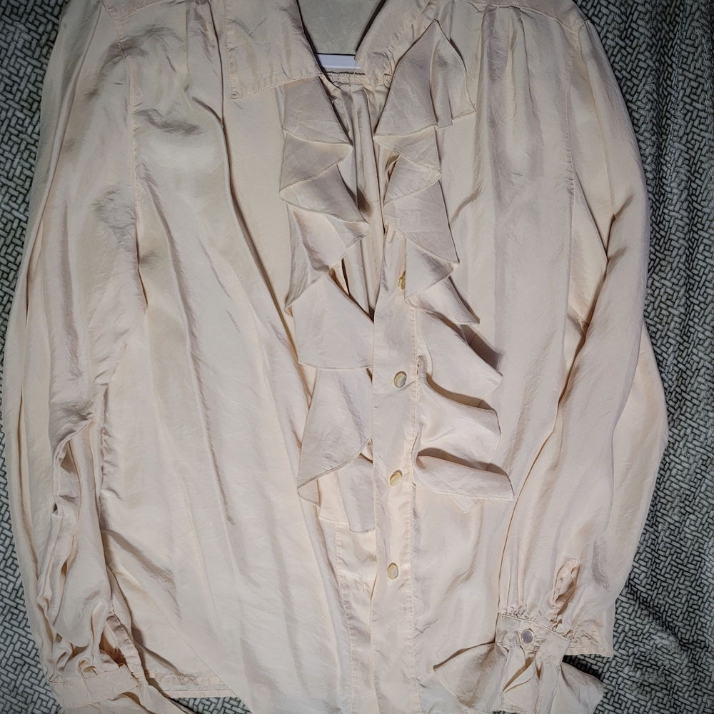 Vintage Clifford & Wills Silk Ruffle Blouse | Size M |